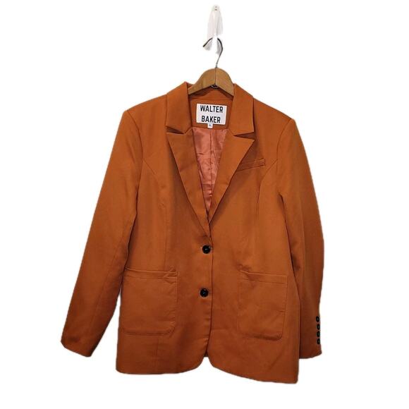 Walter Baker Womens Two Button Felix Blazer In Cinnamon Size XL Classic Career - Picture 1 of 14